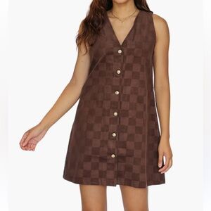 Dorothy Dress In Oak Check Cordoruy